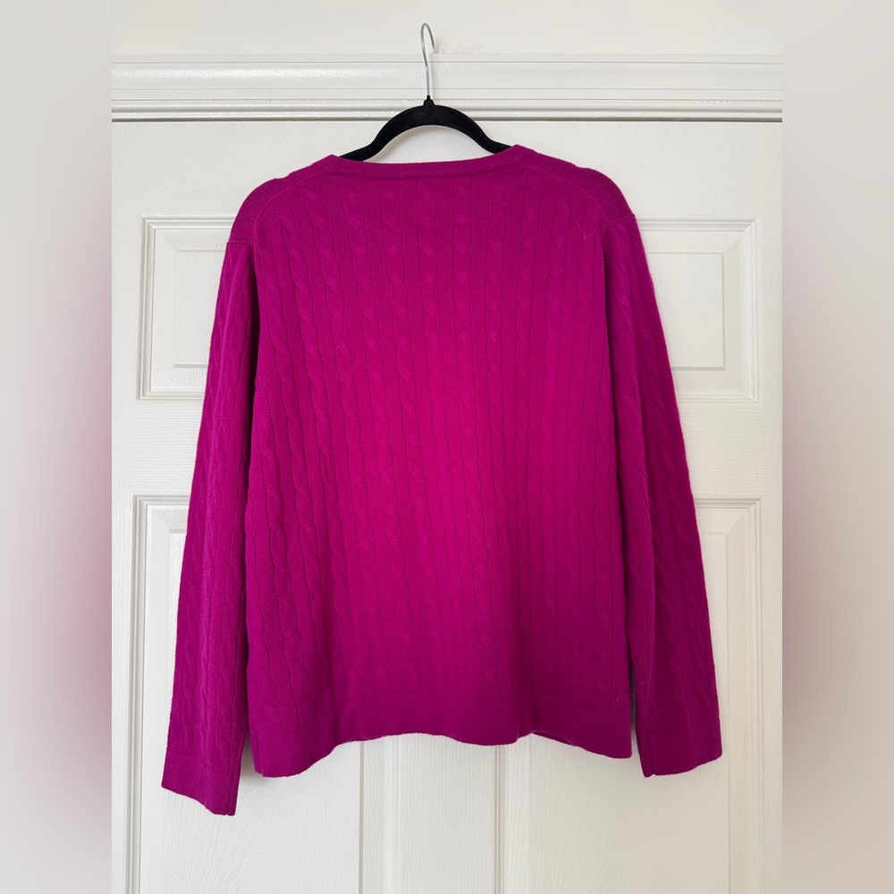Peter Millar 100% Cashmere Cable Knit Sweater Pink Crewneck XL - Picture 7 of 7